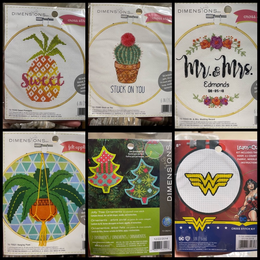 Cross Stitch Kit NEW with hoop, fabric, thread, needle, instructions